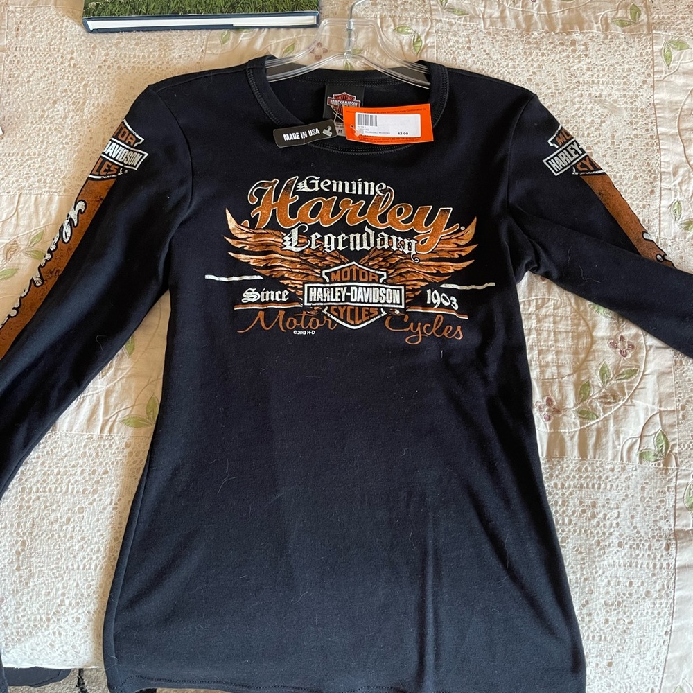Harley Davidson long sleeve jersey type top